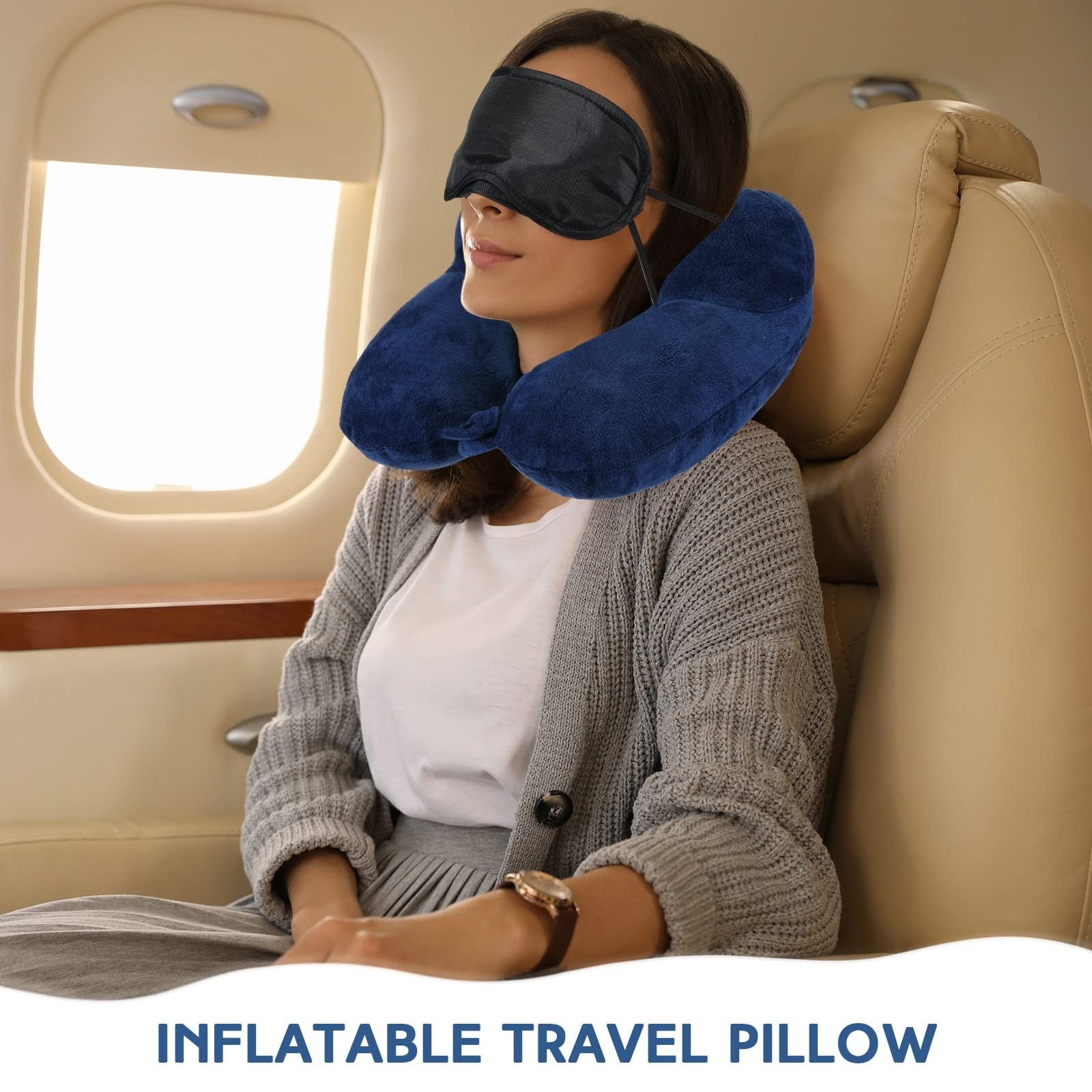 Sintuff 2 Pack Inflatable Travel Pillow for Airplanes Inflatable Neck Flight …