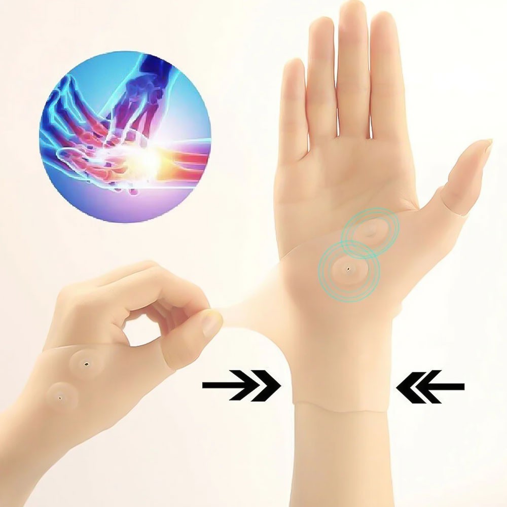 2PC Magnetic Therapy Wrist Thumb Support Silicone Gel Arthritis Corrector Gloves