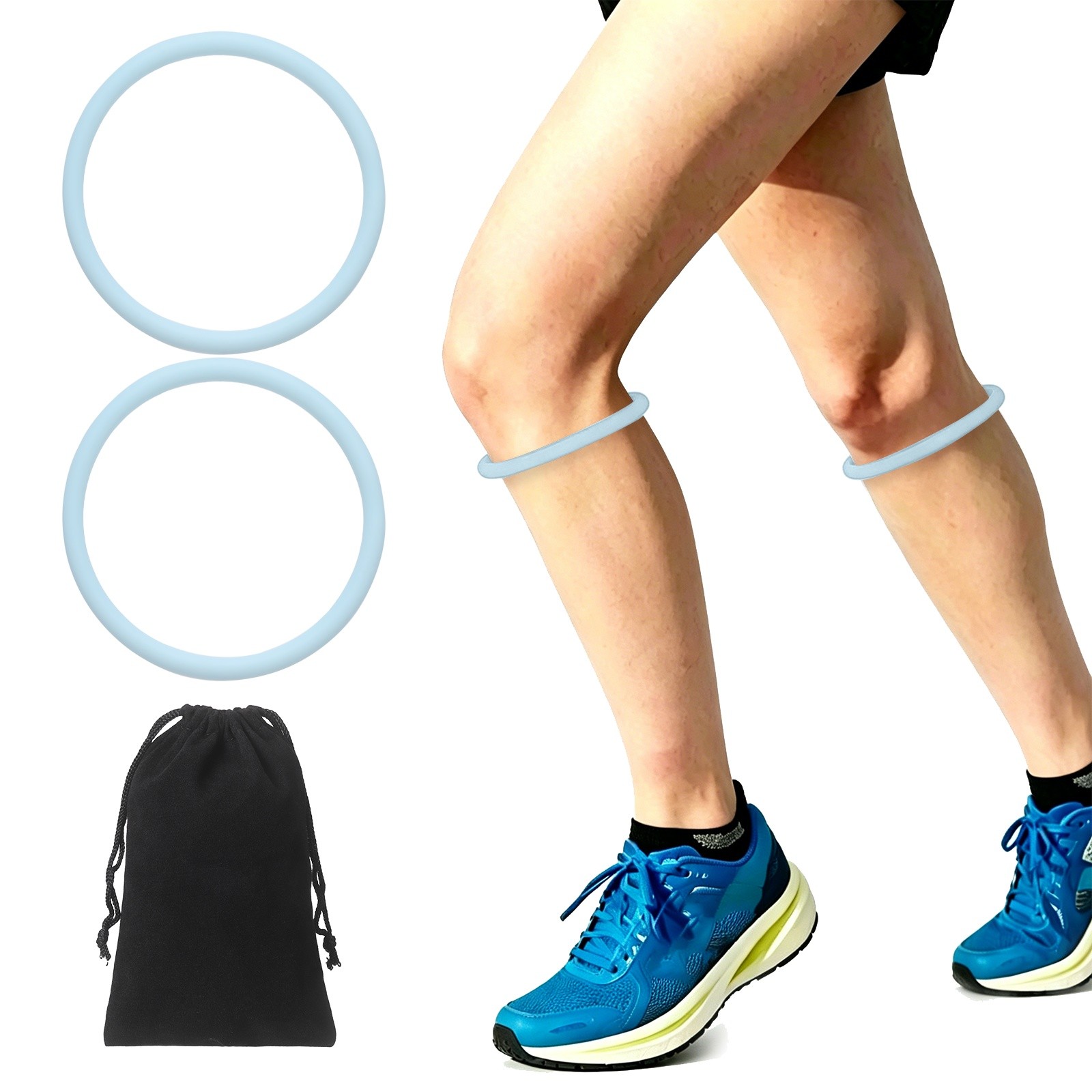 Patellar Tendon Support Strap with Storage Bag, Fluorescent Blue & 1 Set