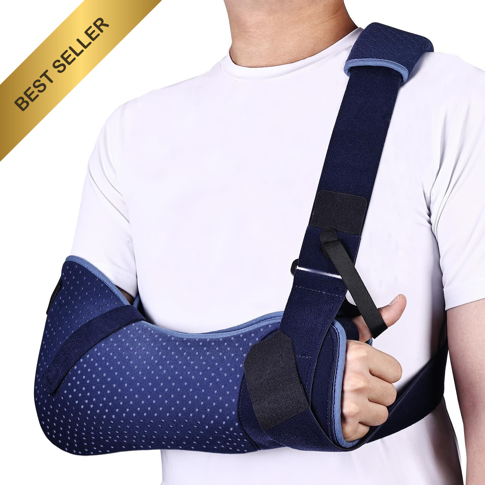 Arm Sling Shoulder Immobilizer Waist Strap Rotator Cuff Right Medium 28.5-41″