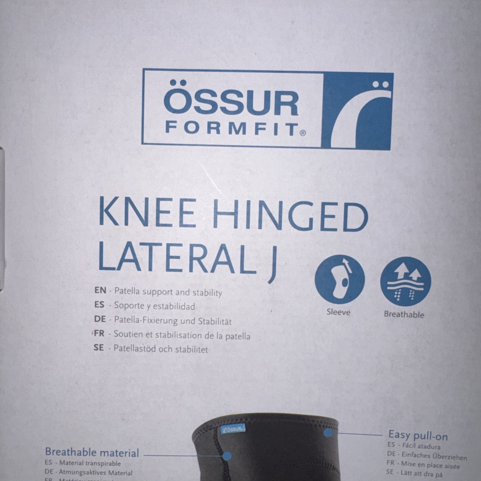 Ossur Form Fit Hinged Pull-On Lateral Right Knee J Brace, Small – NEW!