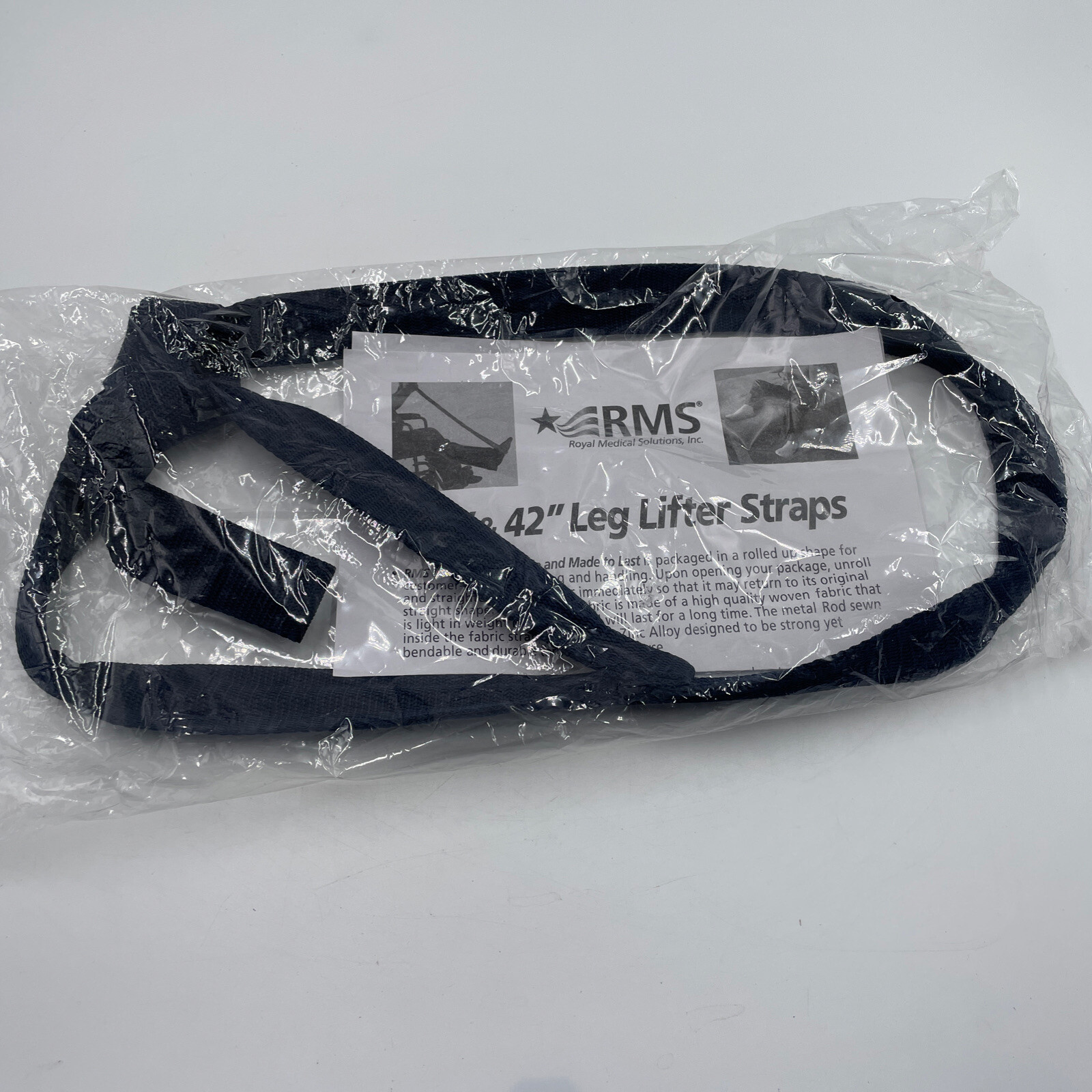 RMS 35″ or 42″ Black Adjustable Leg Lifter Straps Royal Medical Solutions Sealed