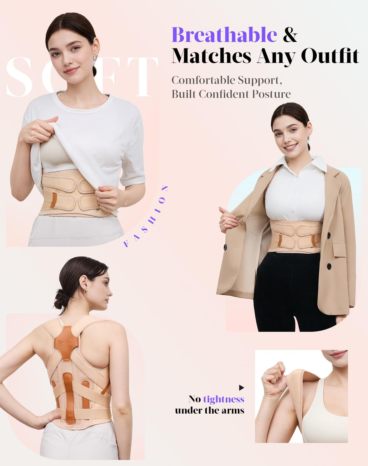pluclike Posture Corrector for Women and Men, Full Back Support Brace, Adjust…