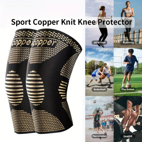 Copper Knee Brace Sleeve Patella Support Sports Gym Arthritis Tendon Joint Pain/