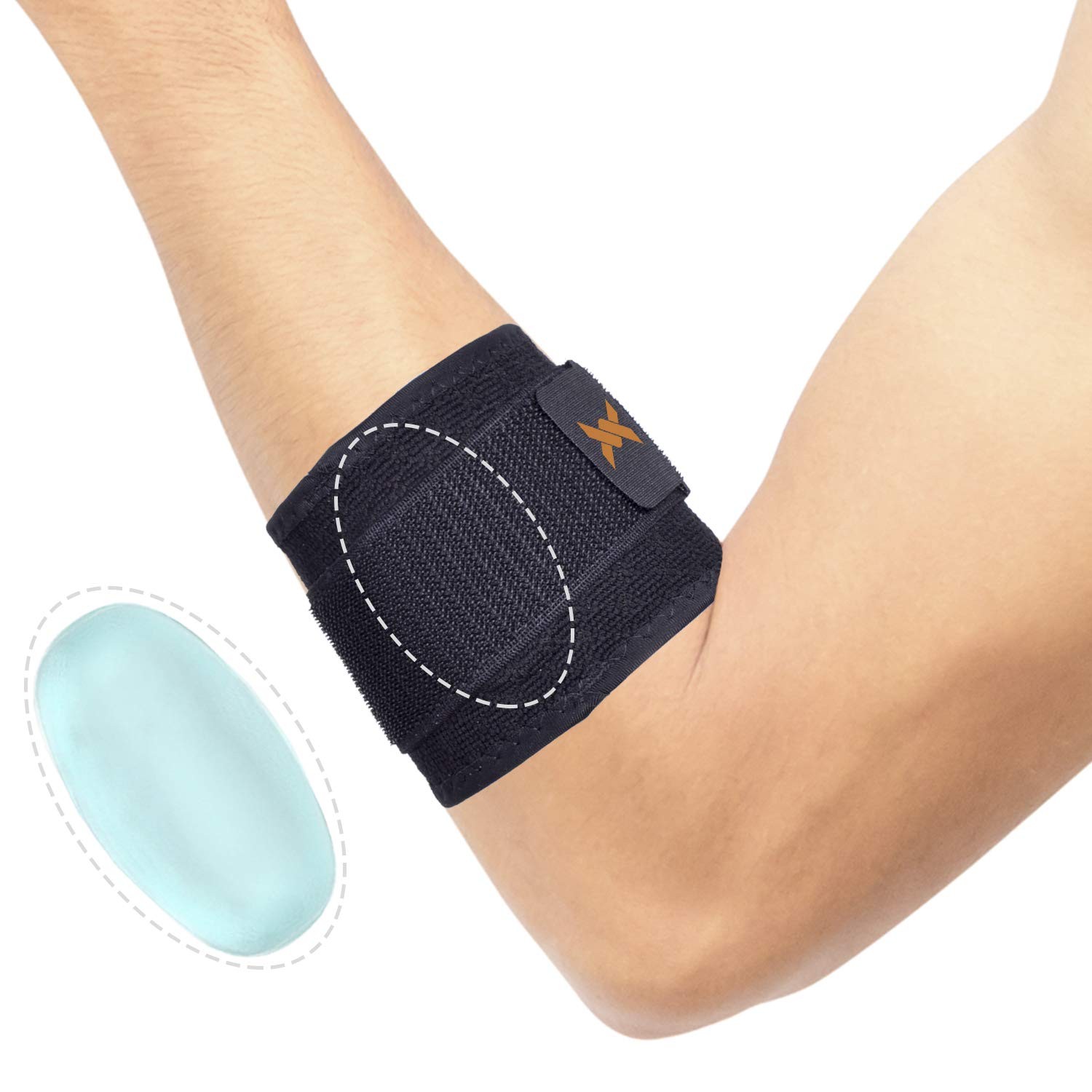 THX4COPPER Infused Adjustable Compression Tennis Medium (Pack of 1), Black