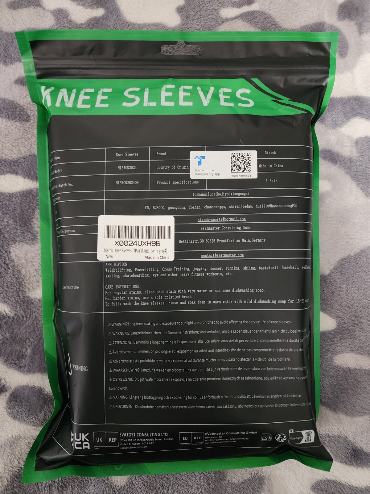 Nisrok Knee Sleeves (1 Pair), 7mm Neoprene Compression Knee Braces Size: Large