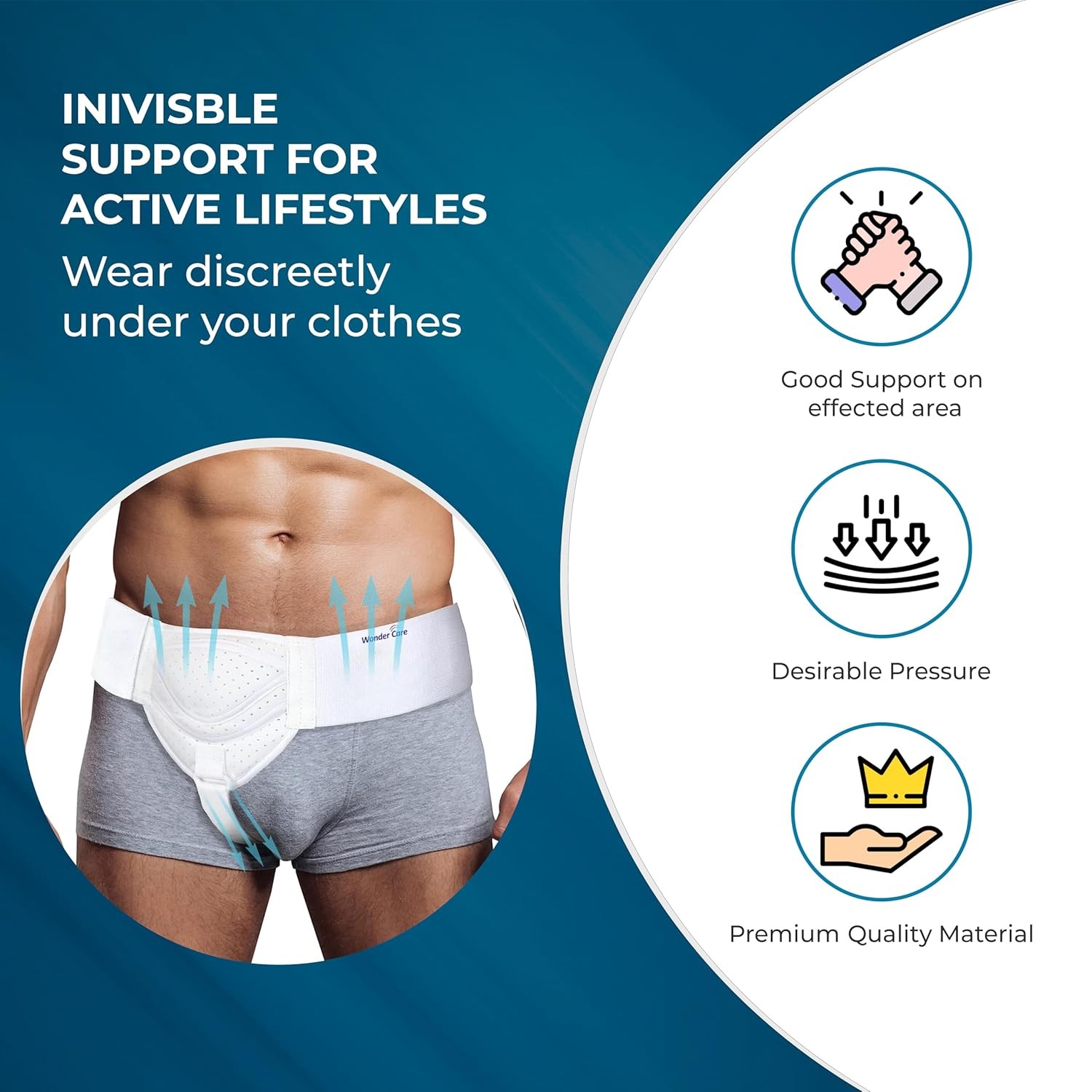 Inguinal Hernia Belt for Men & Women with Removable Compression INDIAN SELLER