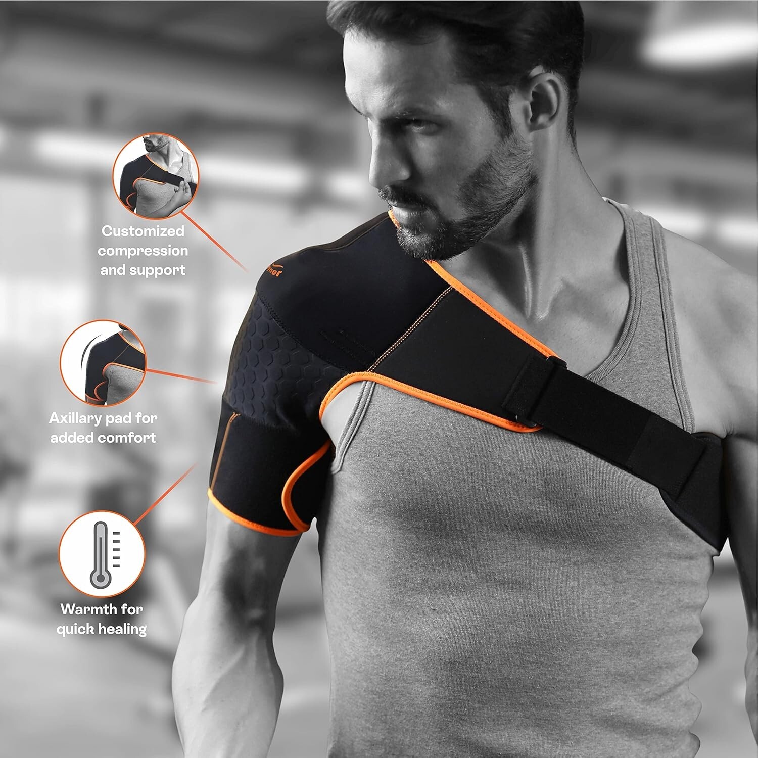 TYNOR Shoulder Support Double Lock (Neo), Black & Green, Universal, 1 Unit