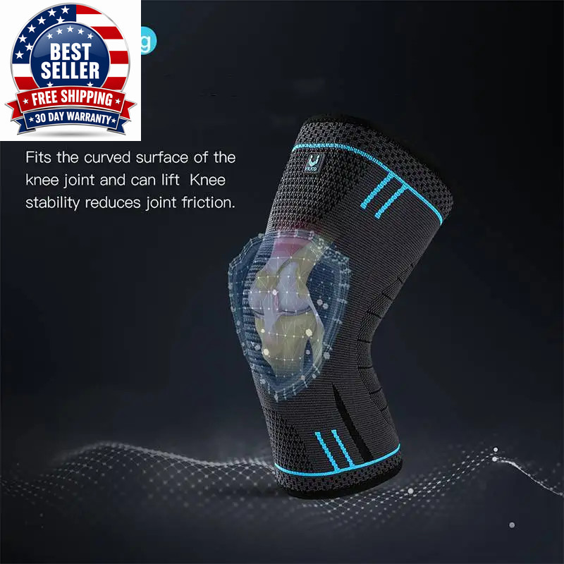 1 Piece of Compression Knee Support Sleeve, Elastic, Breathable, anti Slip Knee