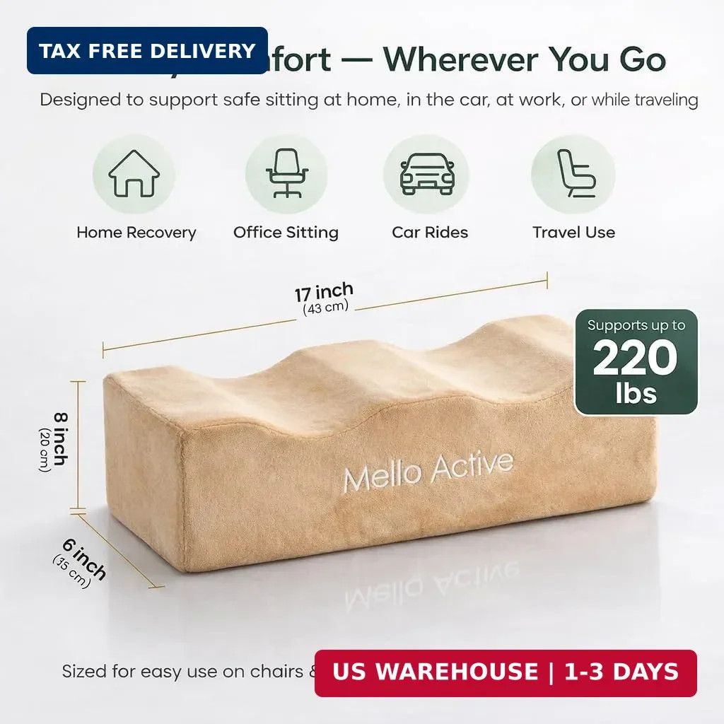 Mello Active BBL Pillow After Surgery – Doctor-Recommended, Firm & Lightweight S