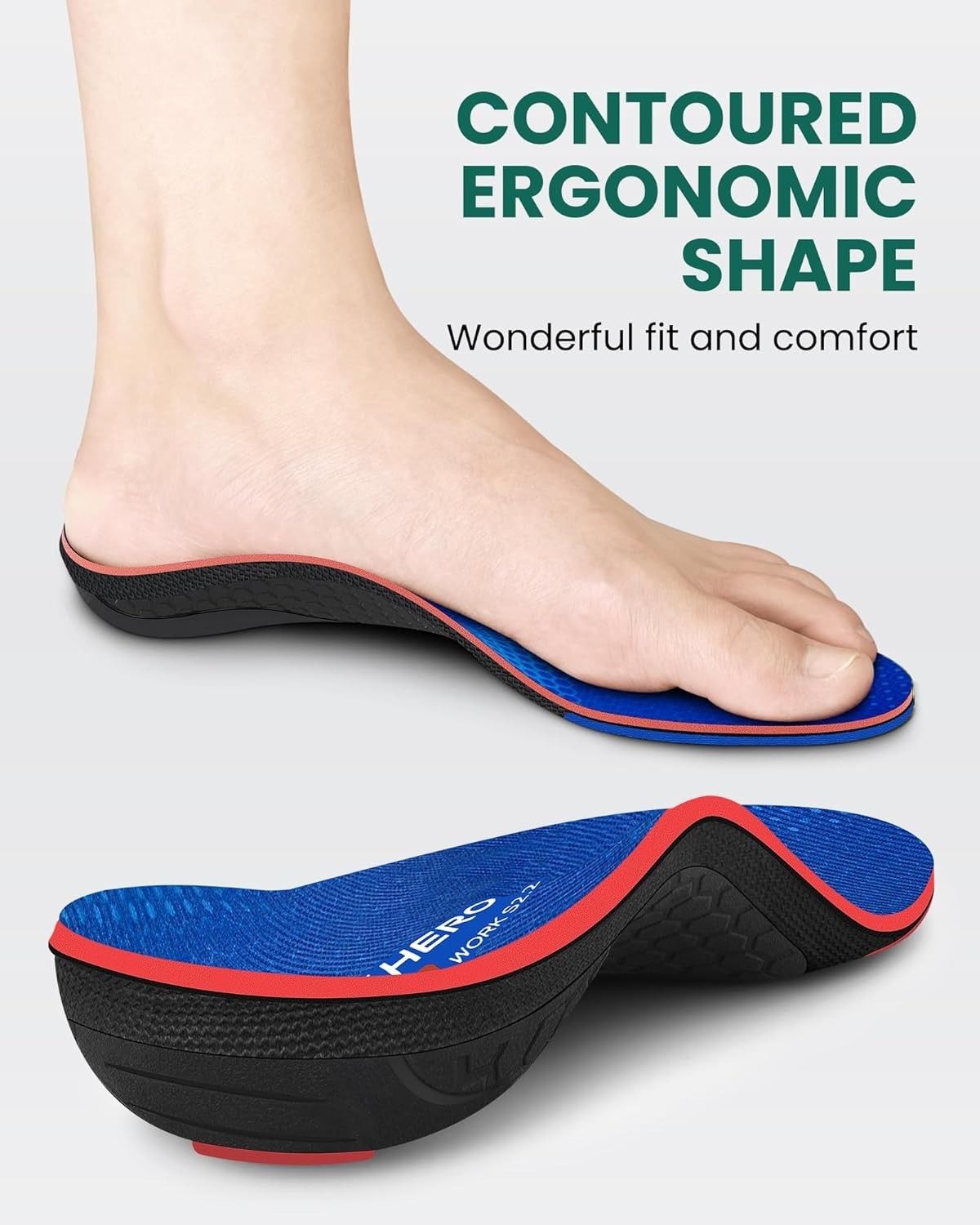 Arch Support Inserts for Men and Women – Plantar Fasciitis Insoles with Max C