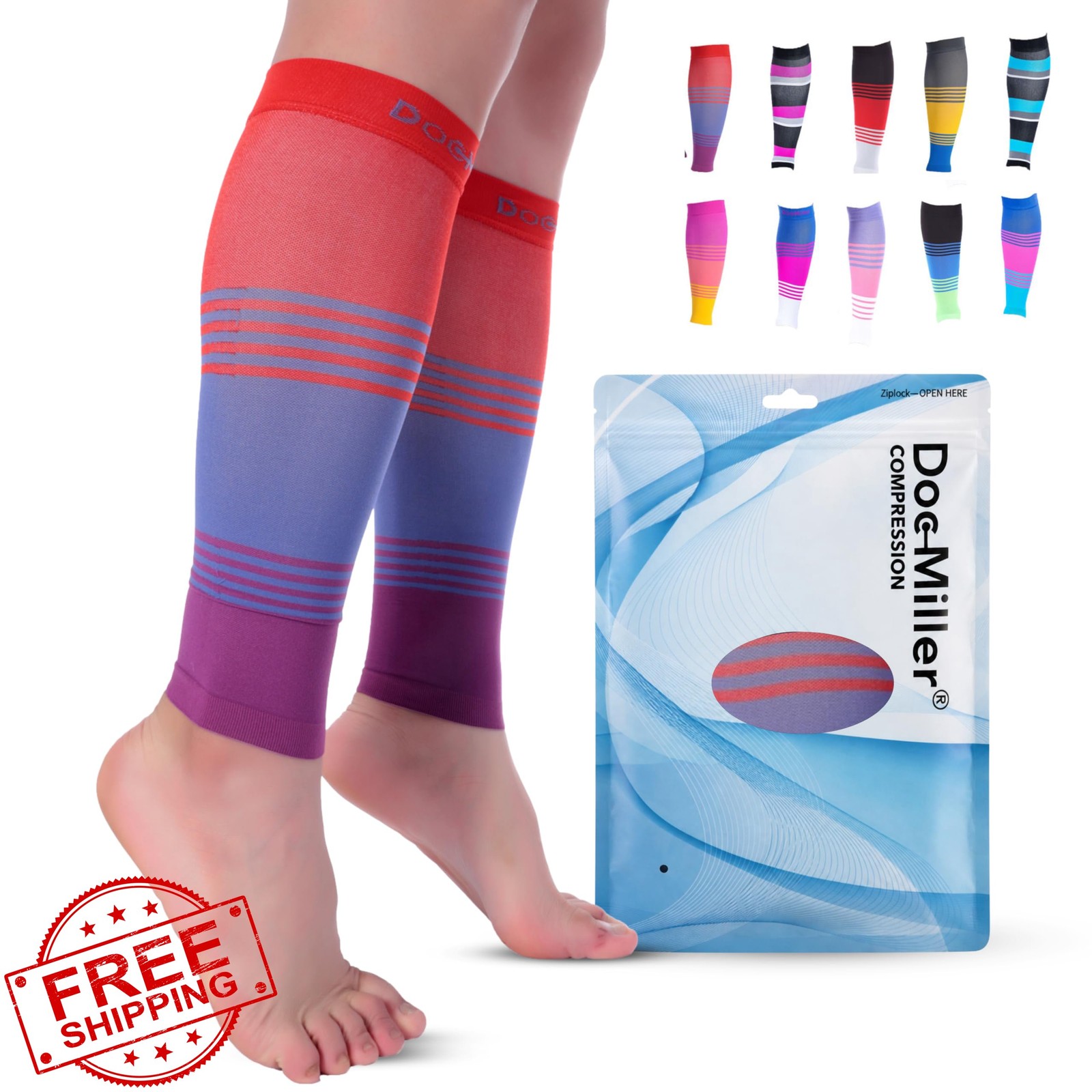 Doc Miller Calf Sleeve M Red Blue Purple