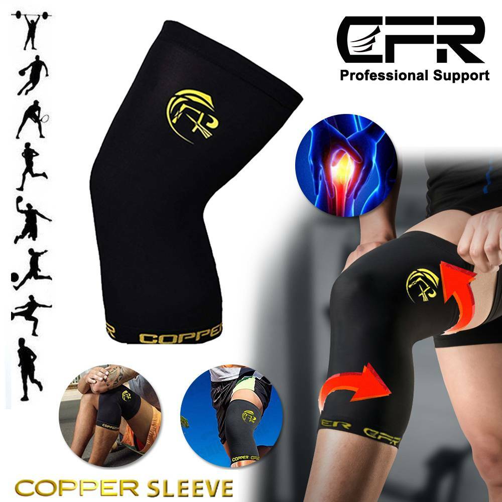 CFR Compression Knee Sleeve Brace Running Arthritis Joint Support Workout Copper