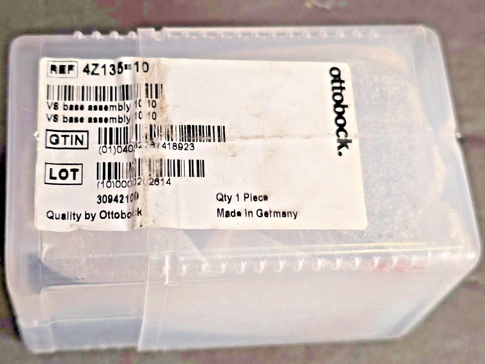 New Genuine Ottobock VS Base Assembly 1C10 4Z135=10, Made in Germany