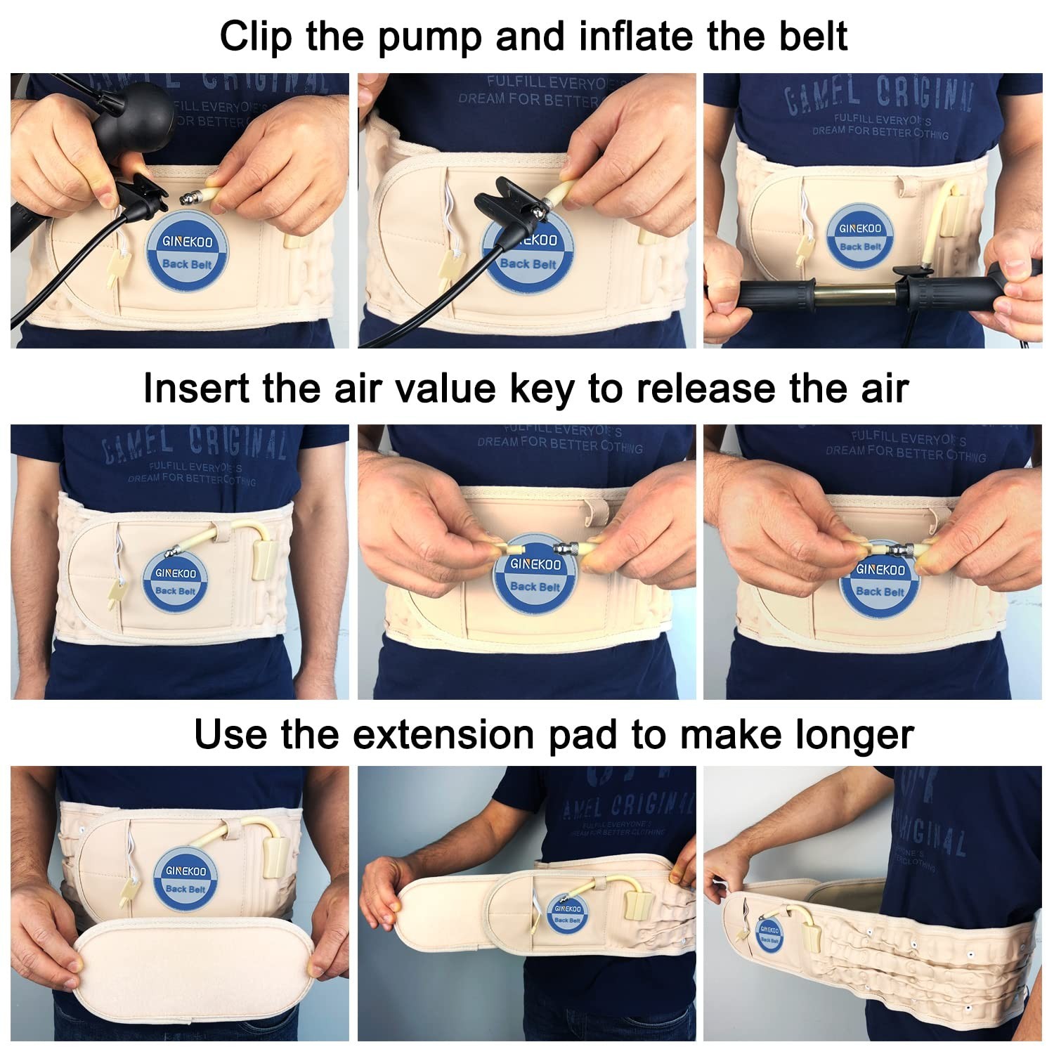 Inflatable Lumbar Traction Belt for Back Pain Relief & Support