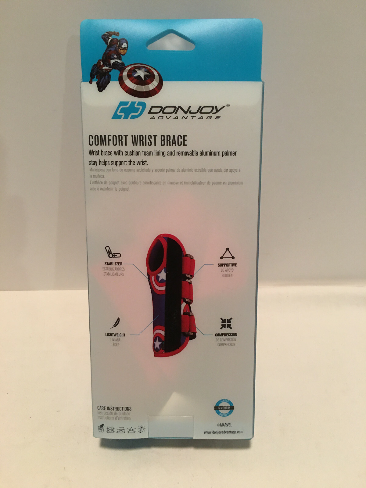 DONJOY Advantage Kids Marvel Captain America Comfort Wrist Brace Left