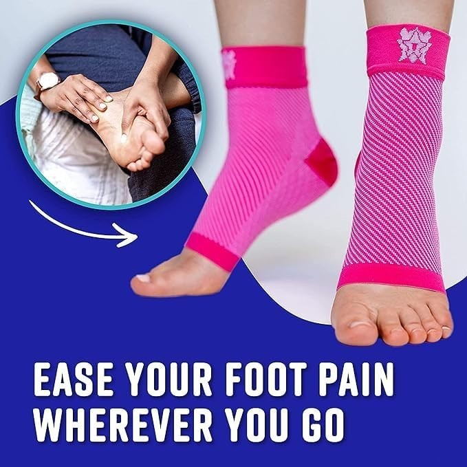 Black Compression Ankle Sleeves for Foot Swelling & Heel pain Relief – Medium