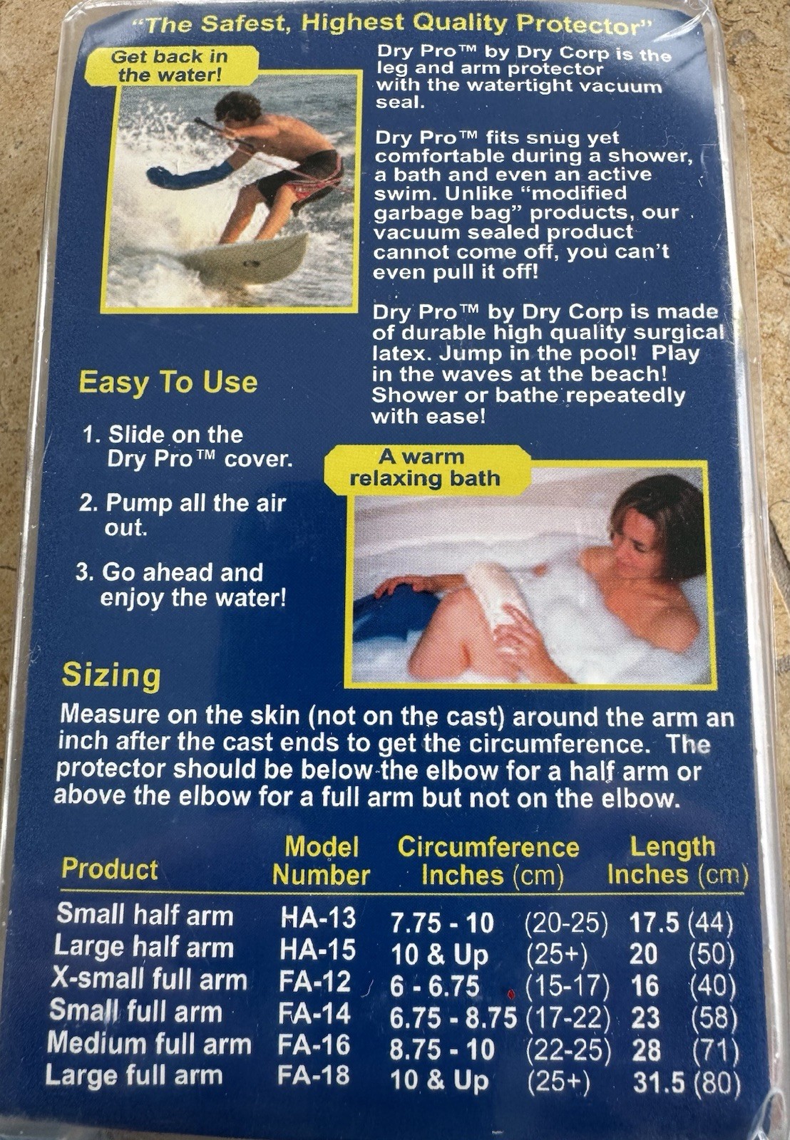 Dry Pro Waterproof Arm Protector Vacuum Seal X-Small Full Arm