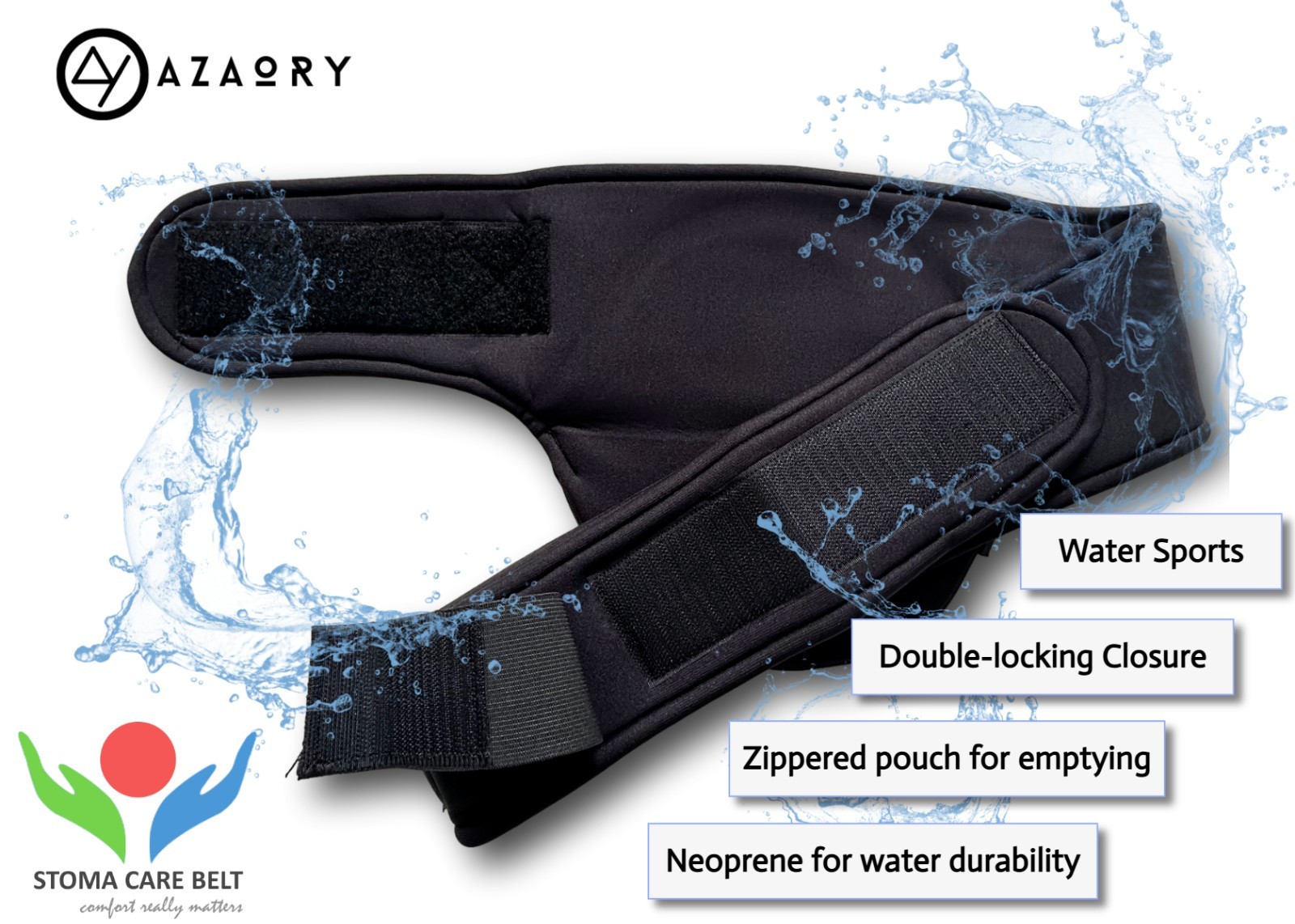 Neoprene VERTICAL Stoma Belt- Ostomy Belt- ileostomy Belt-Stoma Support