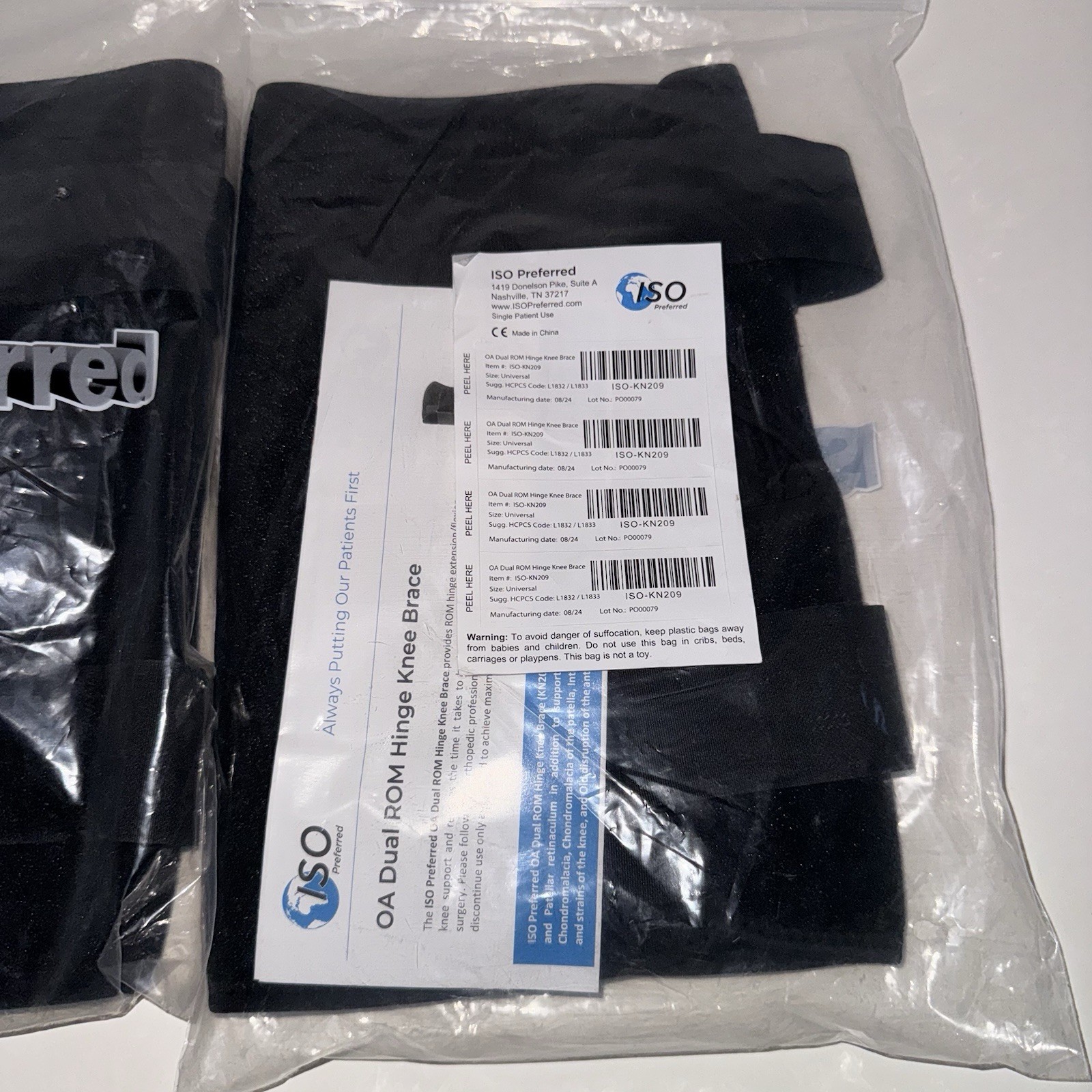 Iso Preferred OA Dual ROM Hinge Knee Brace ISO-KN209 New Lot Of 2