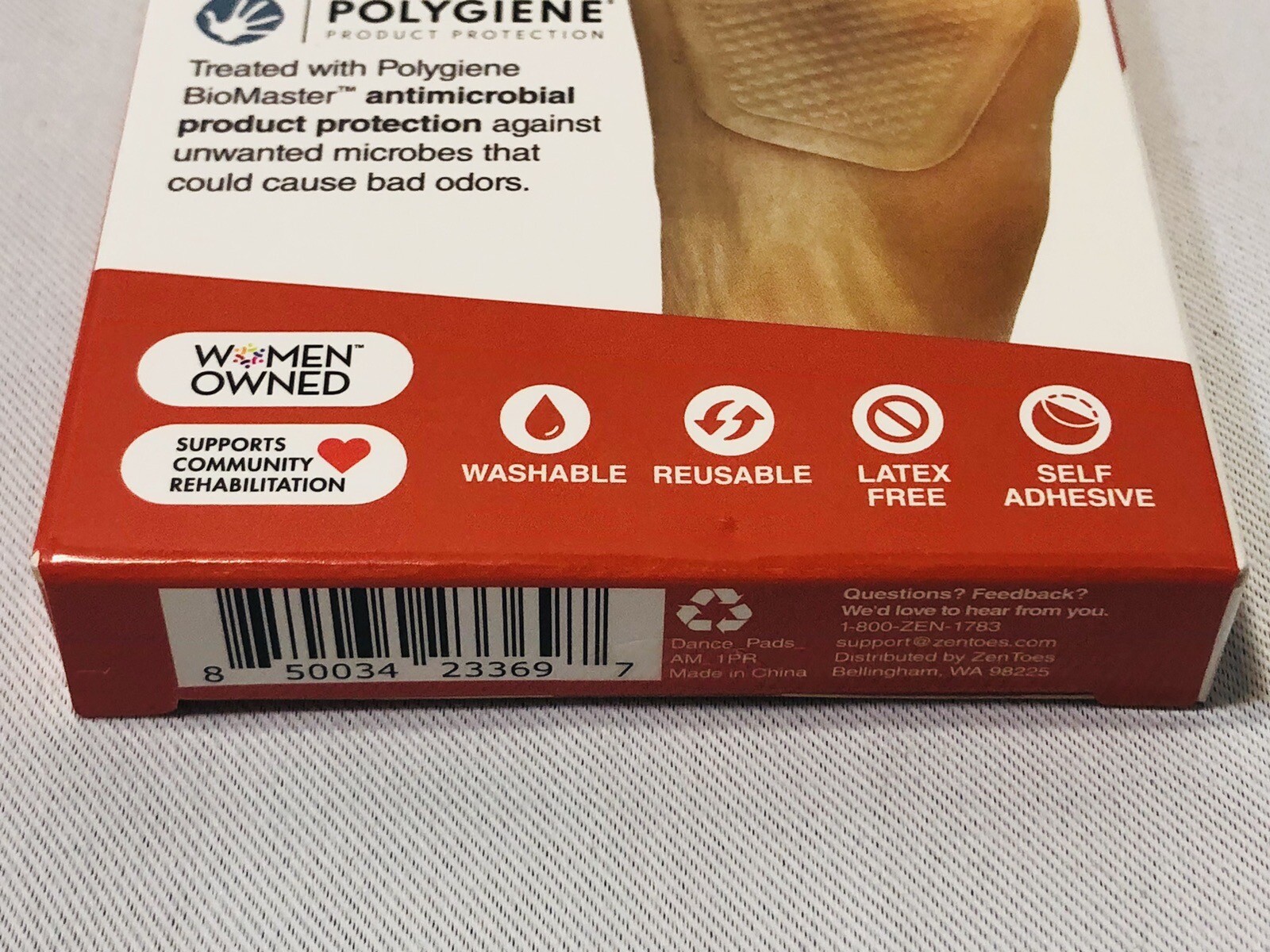ZenToes Gel Pads For Ball Of Foot Pain Protectors One Pair Antimicrobial