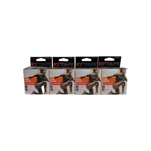 (4) KT Tape Duo Pack 20 Strips Each. 2-10″ original cotton @ synthetic pro Black