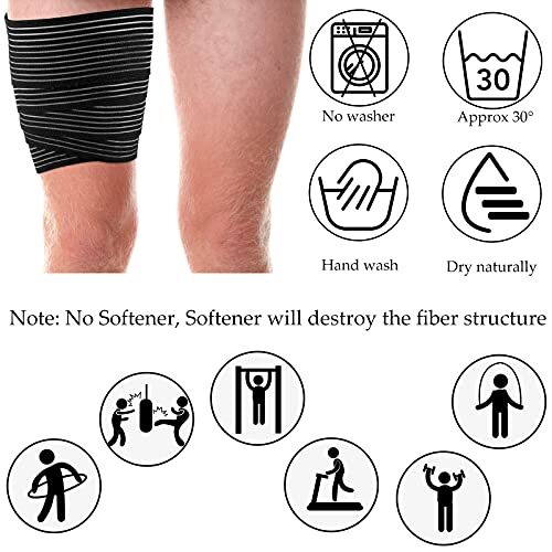 Elastic Calf Compression Bandage Leg Sleeve for Joint Pain, 6 Pieces ,180 cm