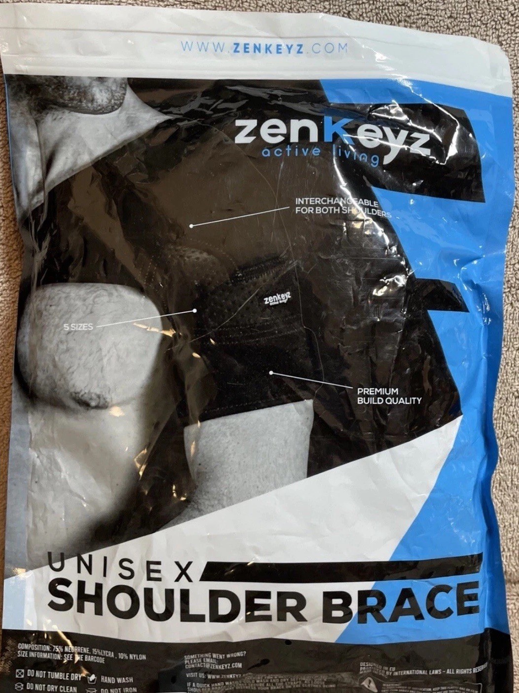 Shoulder Brace for Men / Women Size S/M, Black (New)