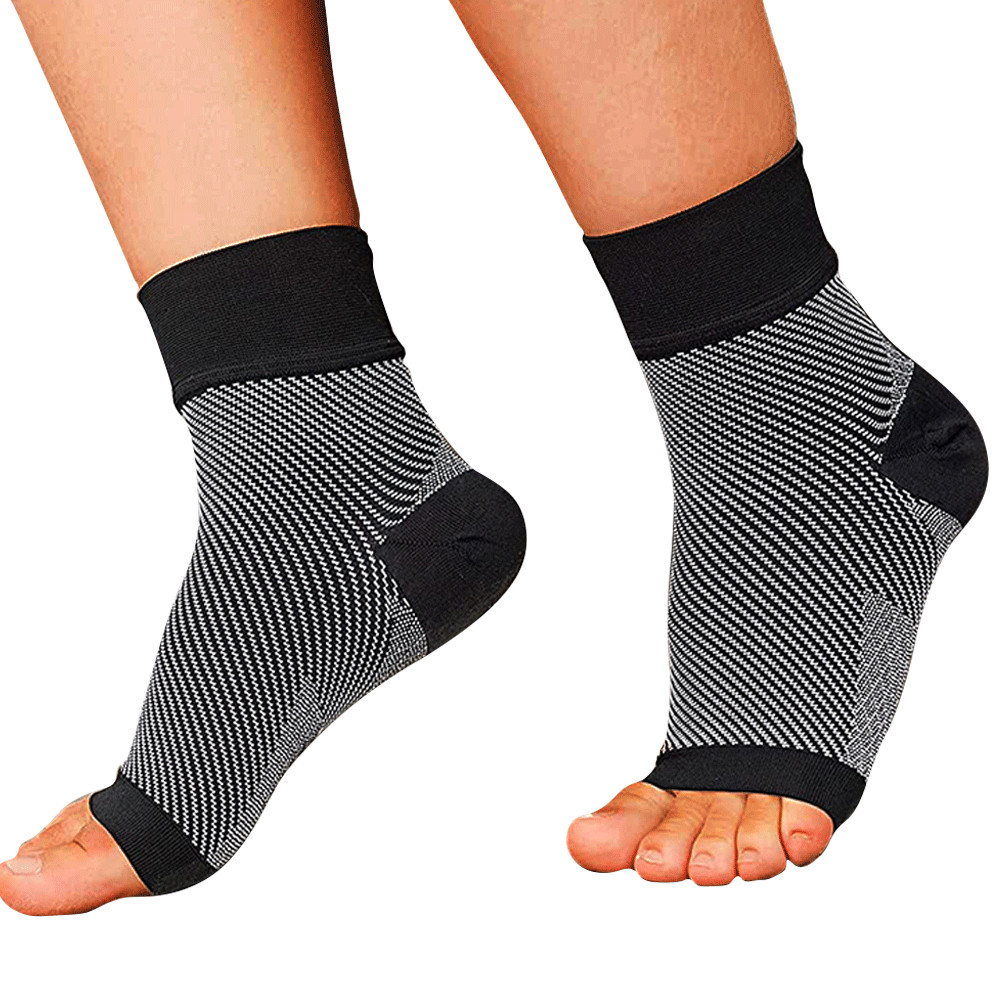 Copper Foot Sleeve Compression Ankle Wrap Support Socks Boots Circulation Brace