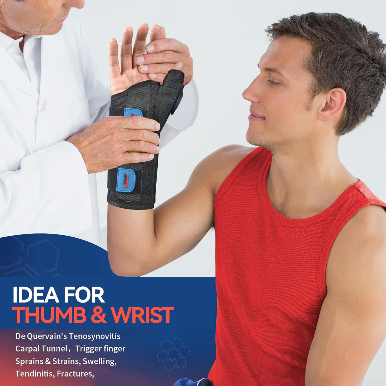Wrist Support Carpal Tunnel Night Brace Thumb Spica Splint Right Hand Tendonitis