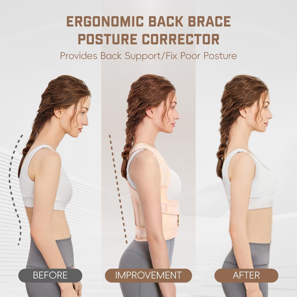 BLACKYEW Back Brace Posture Corrector Adjustable Shoulder Straightener Full