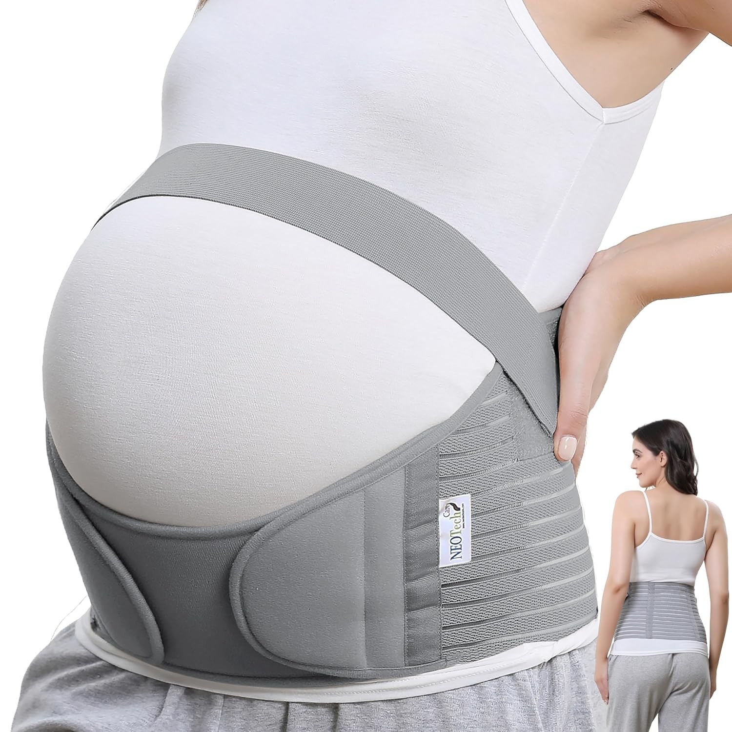 NEOTECH Care Maternity Pregnancy Support Belt/Back Brace BellyBand (M) Gray NWT
