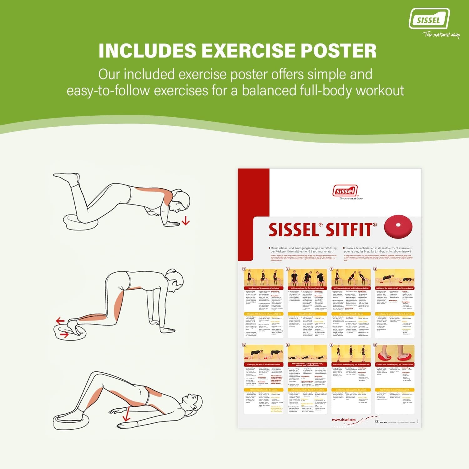SITFIT 33 cm Black | Active Sitting & Training | Strengthens Back & Pelvic Fl…