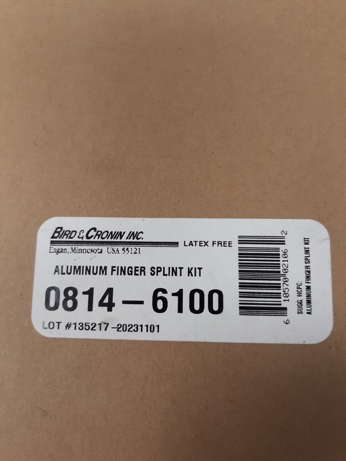 Bird & Cronin Aluminum Finger Splint Kit 45 Pc