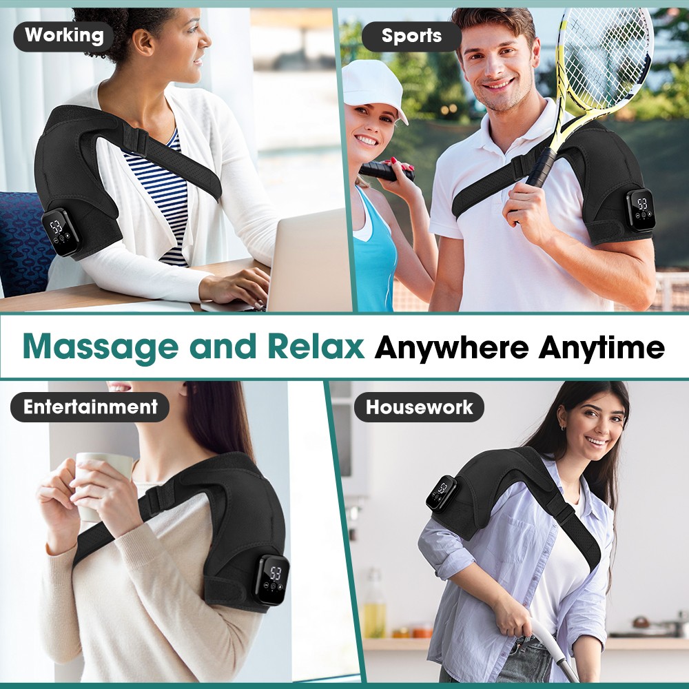 Heated Shoulder Wrap Shoulder Heating Pads Massager Electric Vibration Massage