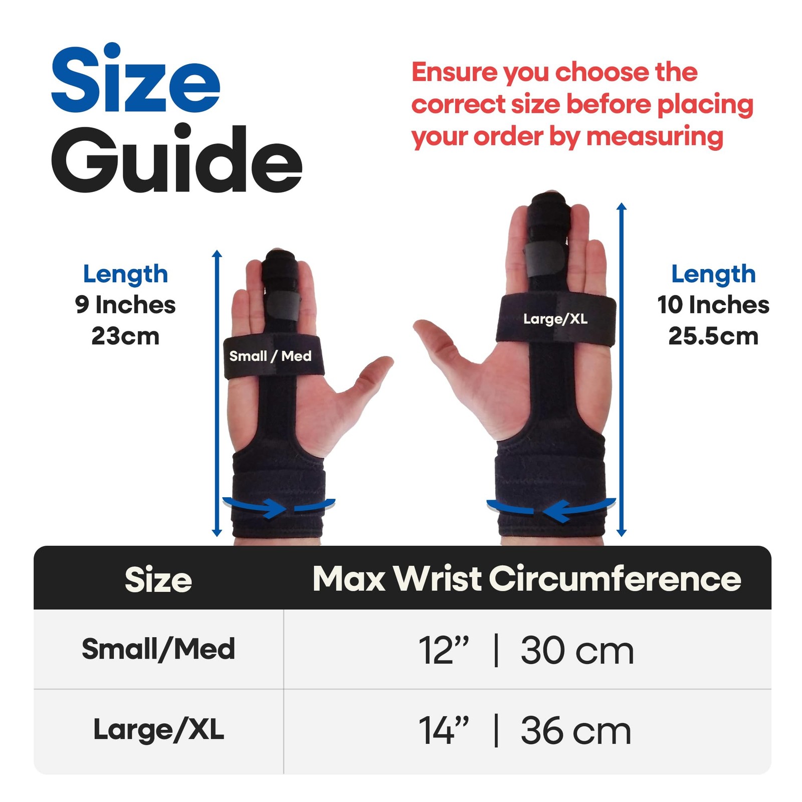 Trigger Finger Splint Middle Brace | Large (Pack of 1), Black