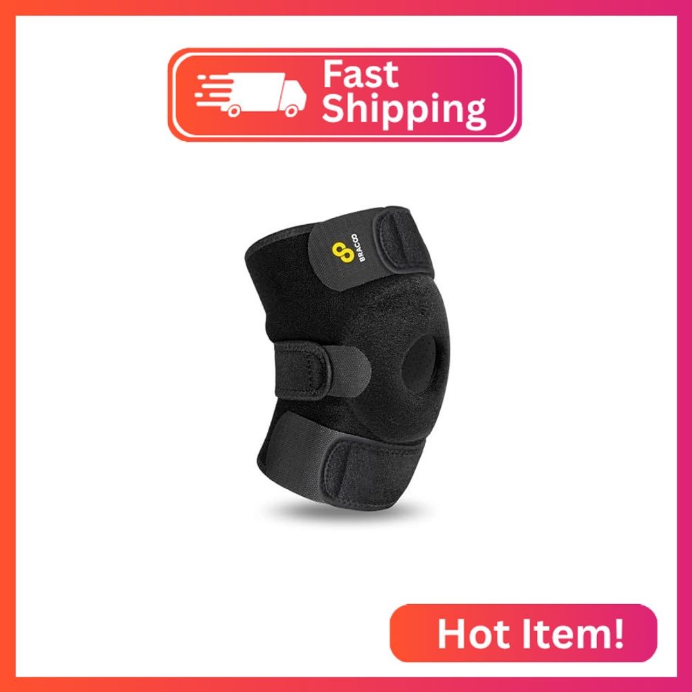 Bracoo Knee Support Brace for Men Women, Adjustable Compression Sleeve Wrap Pate