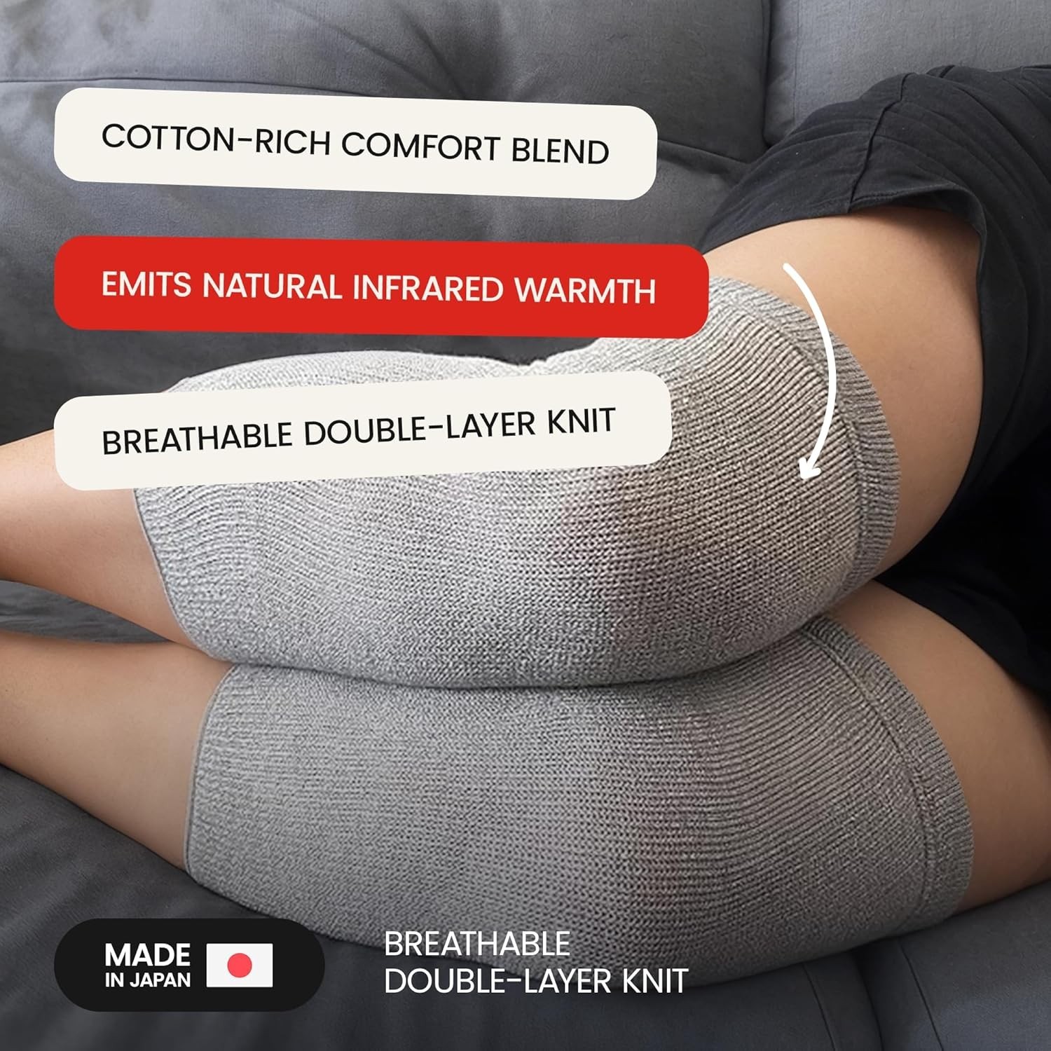 Cotton Knee Warmers for Women & Men, Knee Sleeves for Arthritis & Sleeping | …
