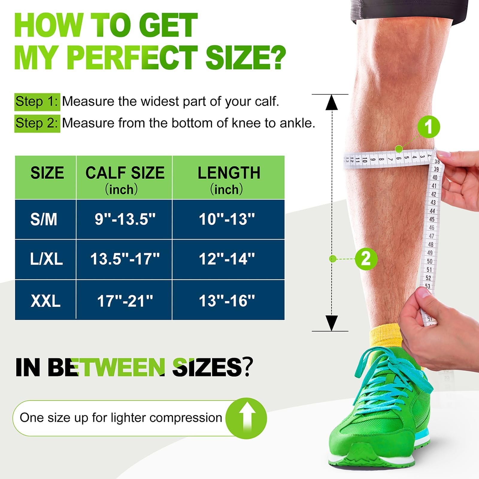 Compression Calf Sleeves 20-30mmHg for Men & Women – Ideal for Running, Travel,