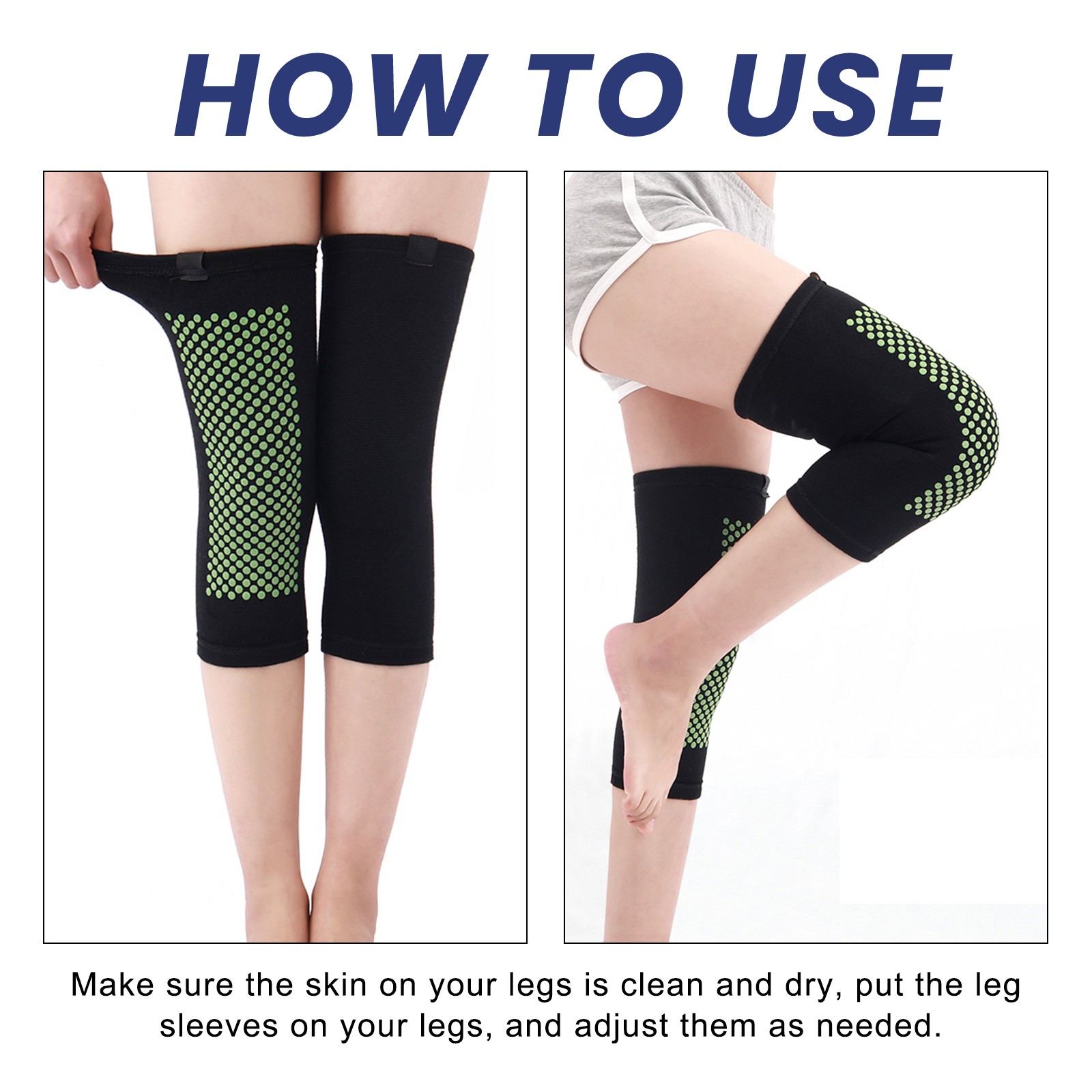 Self Heating Leg Sleeve Compression Wrap for Muscle Relief & Lymph Support