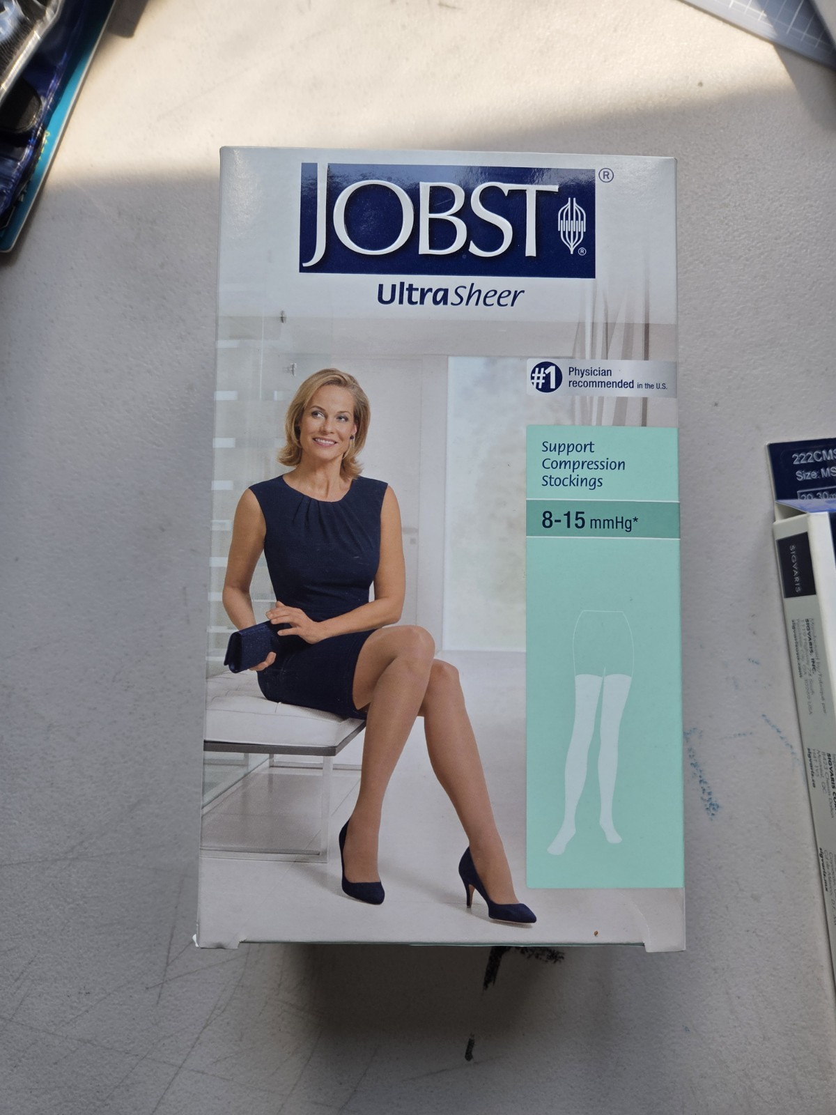 Womens Compression Thigh Stockings 8-15 mmhg Supports Jobst UltraSheer XL BLK