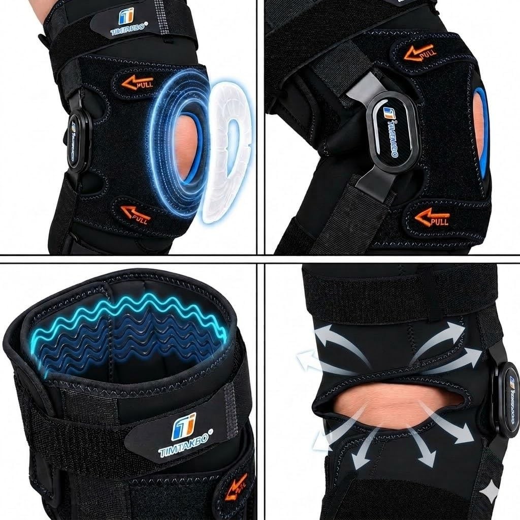 TIMTAKBO Medium Hinged Knee Brace With Side Stabilizers for Men Women