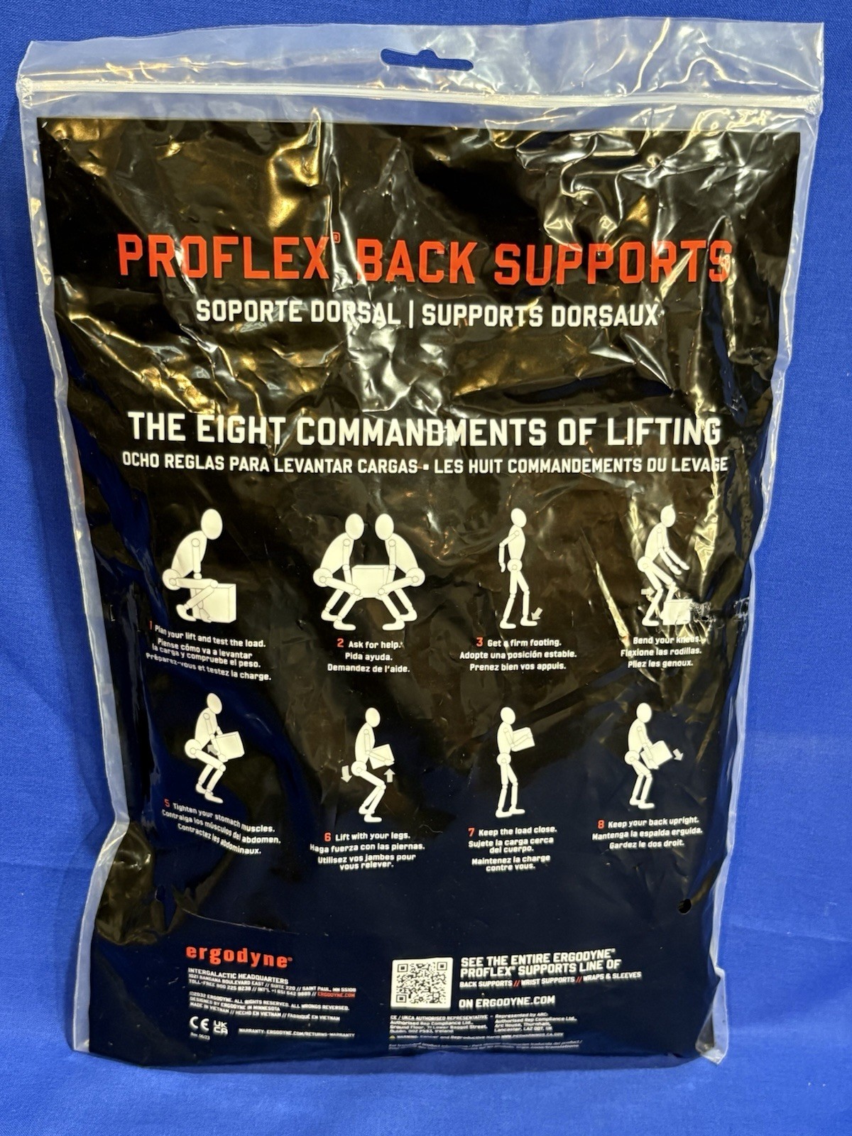 Ergodyne ProFlex 100 Back Support Brace Spandex Belt Adjustable Size Large