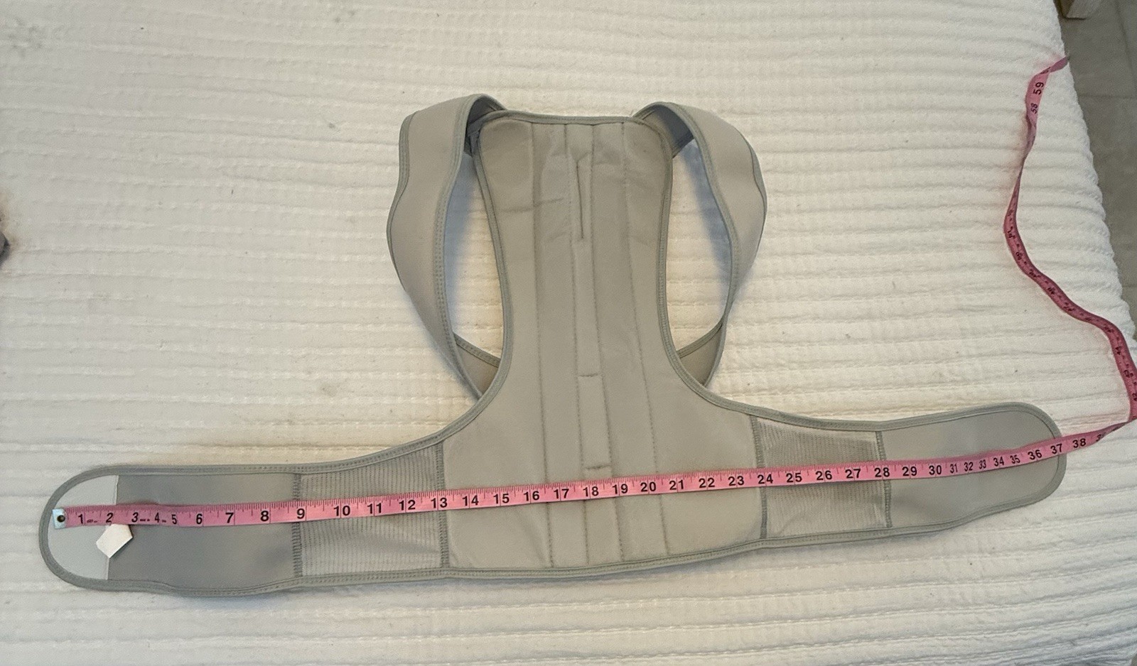 Posture Corrector Back Brace Size M Adjustable Shoulder Support Gray Neoprene