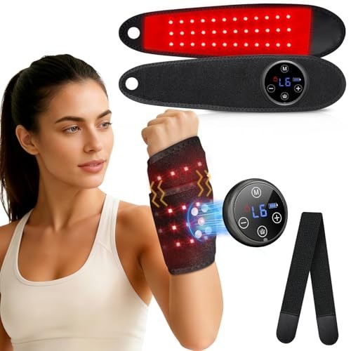 Red Light Therapy Wrap with Heat & Massage for Hands, Wrist, Knee, Ankle Pain Re