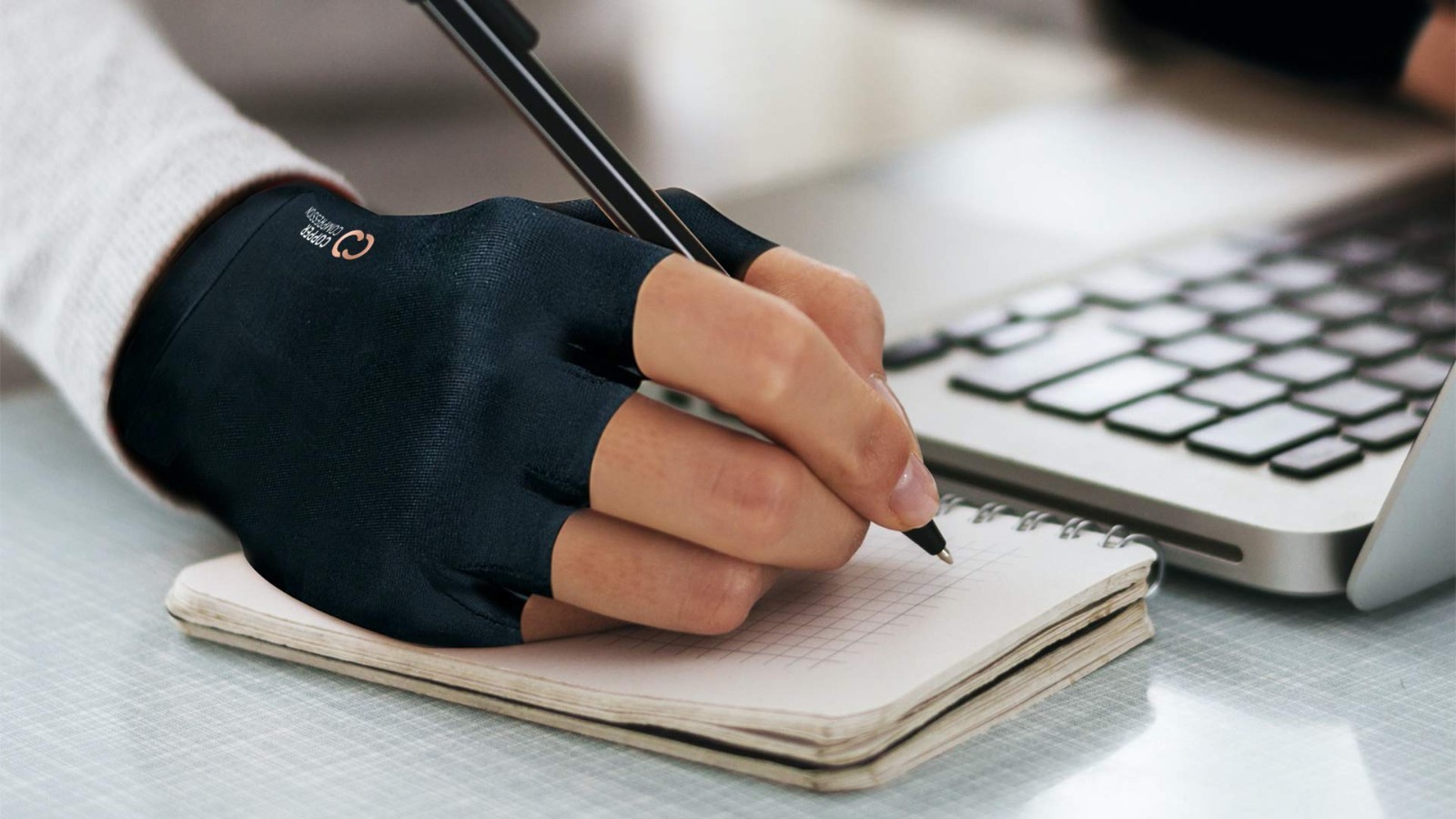 Fingerless Copper Compression Arthritis Gloves for Pain Relief & Support – S