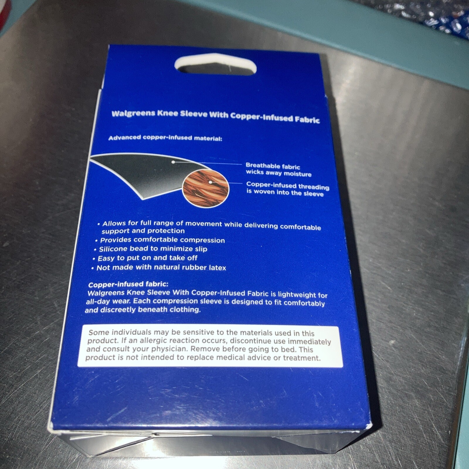 Walgreen’s Compression Moderate Support Knee M-L Sleeve Copper Technology