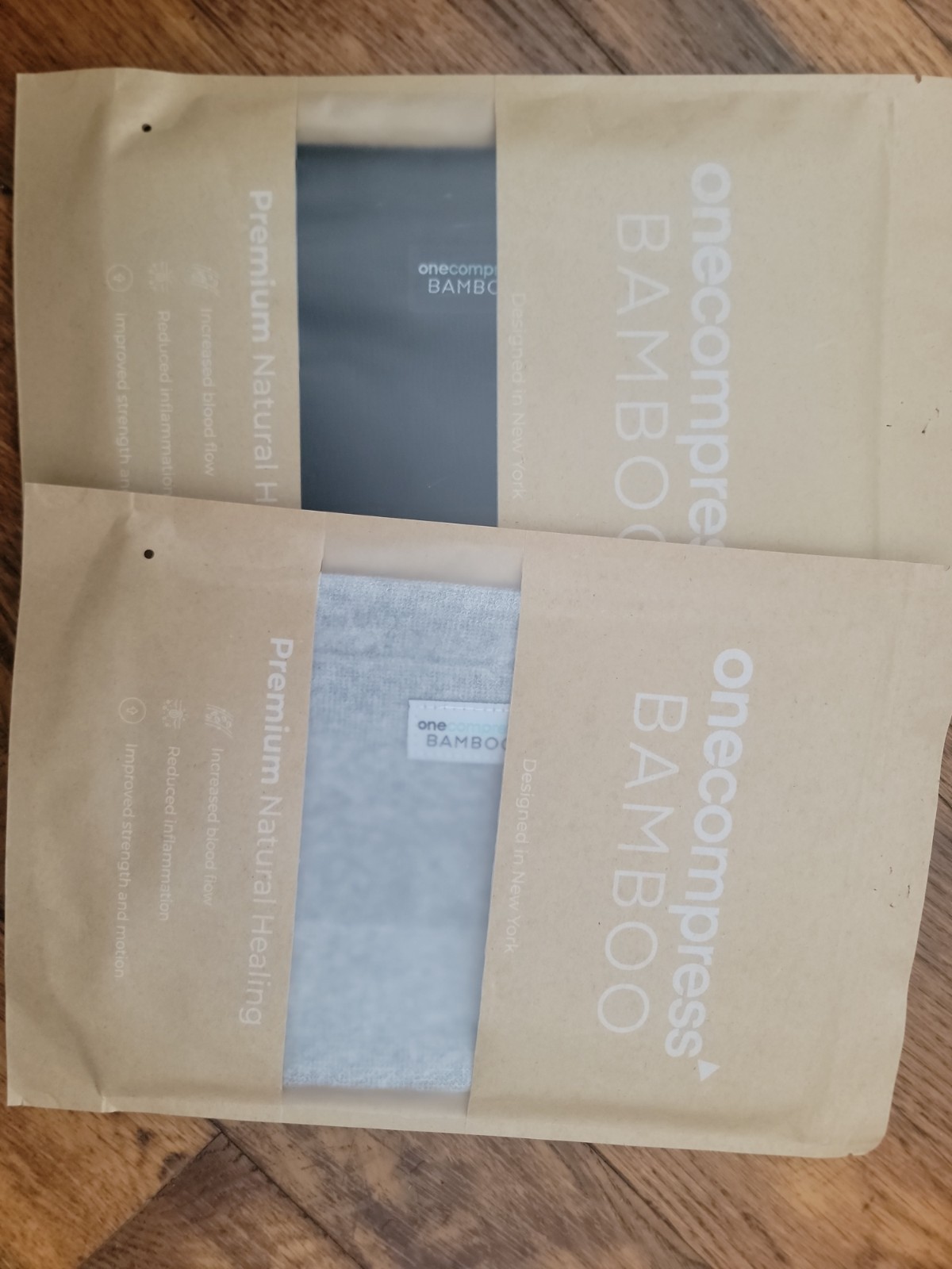 (2) OneCompress Bamboo Knee Sleeves 4XL Gray and Black NEW!