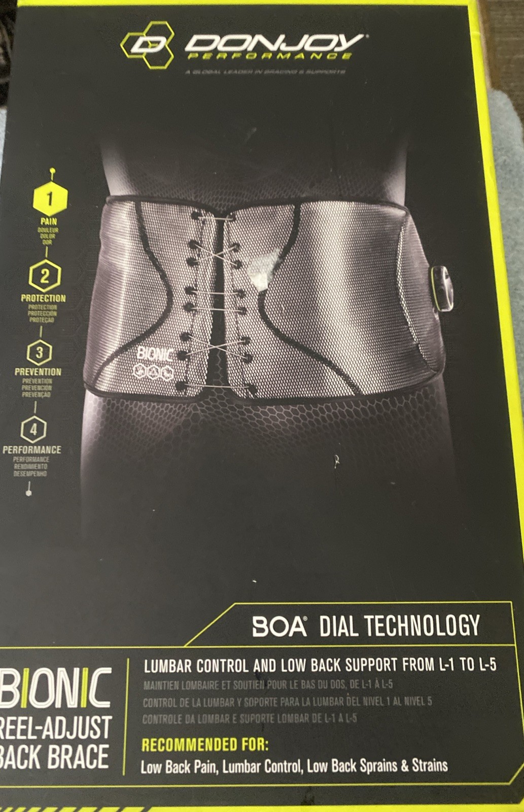 DonJoy Performance Bionic Reel-Adjust Back Brace for Back Support