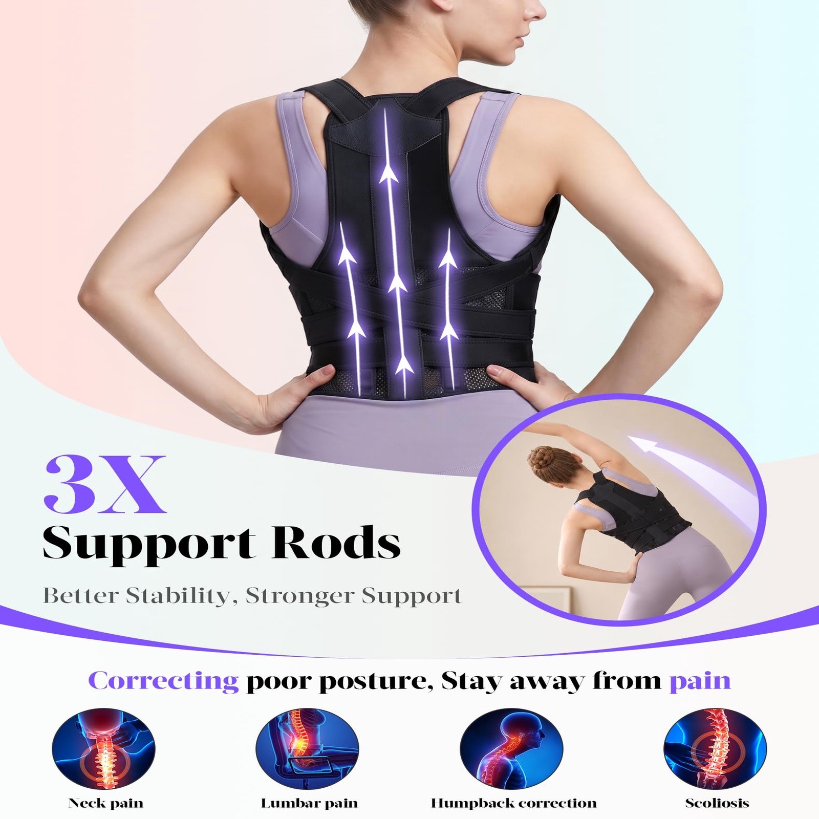 pluclike Posture Corrector Black Medium